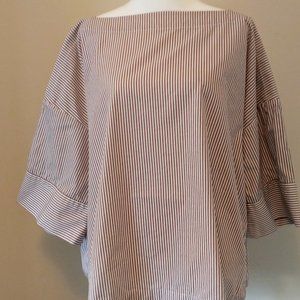 Everlane Sz 14 brown & white tunic